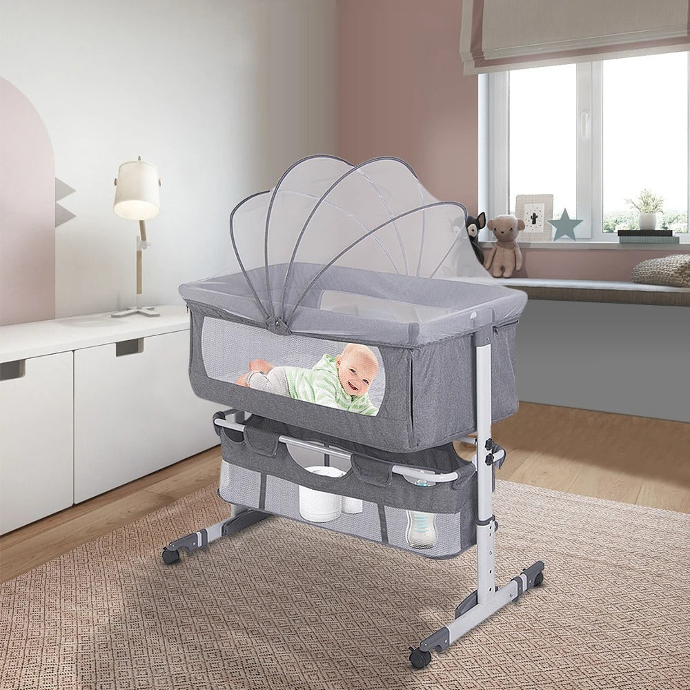 Lit bébé 3 en 1, berceau avec moustiquaire