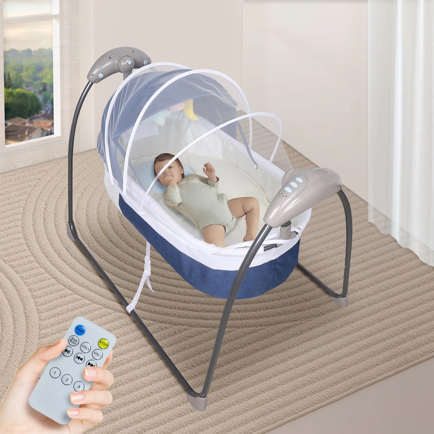 Berceau électrique pliable pour bébé