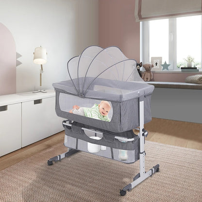 Lit bébé 3 en 1, berceau avec moustiquaire